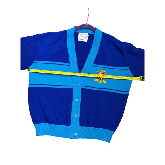 Vintage Disney Store Cast Member Cardigan Sweater Blue Stripes Embroidered Crest - Picture 9 of 16